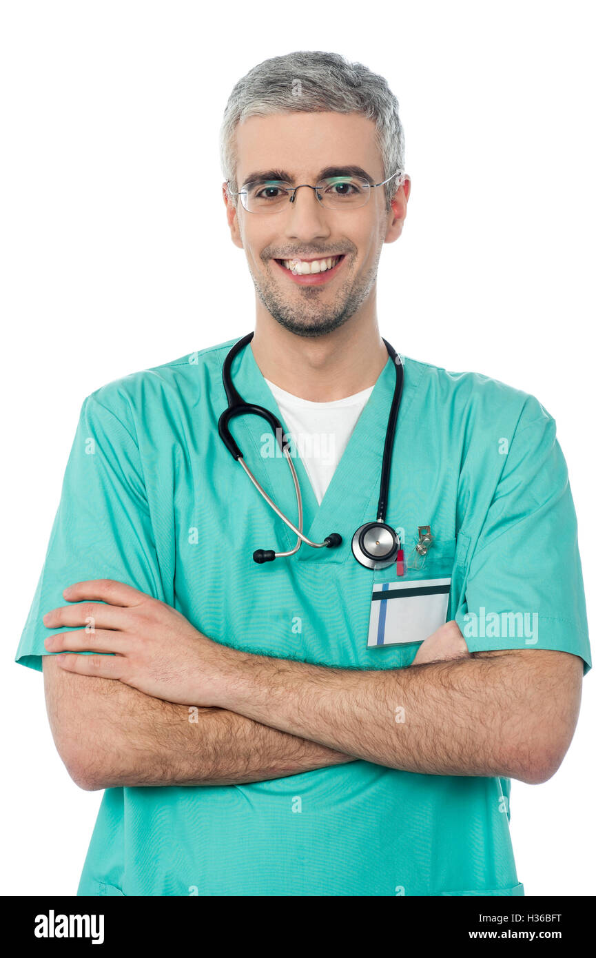 Young doctor folded arms smiling hi-res stock photography and images ...