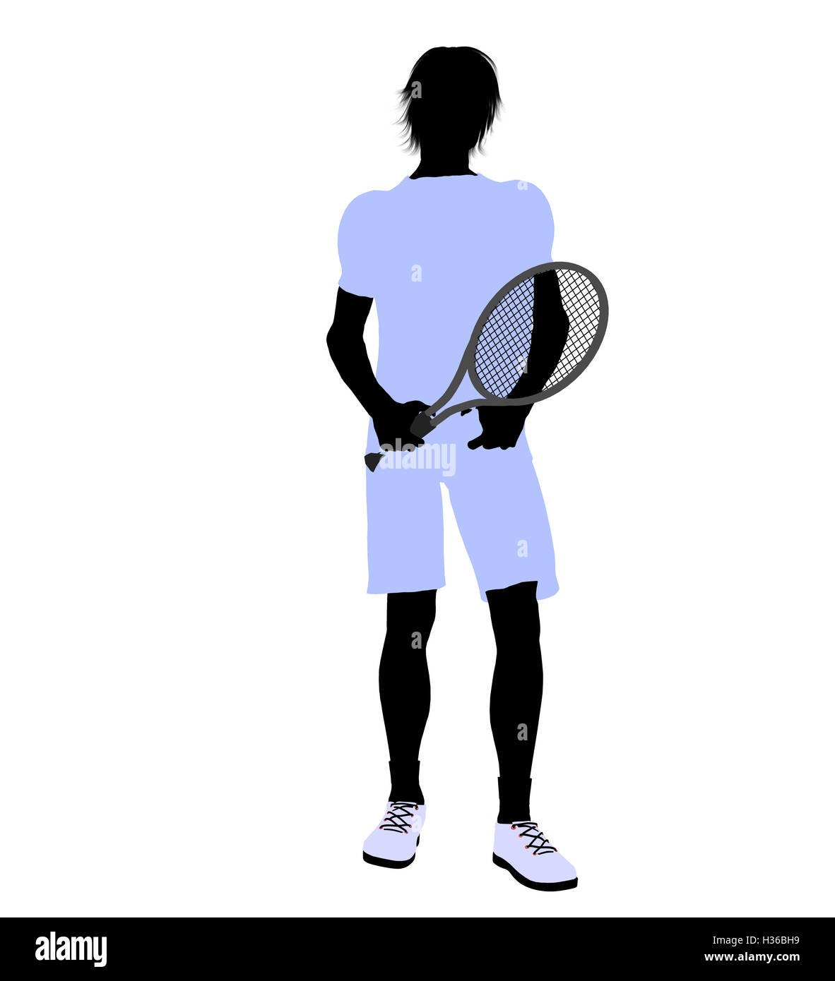 Male Tennis Player Illustration Silhouette Stock Photo Alamy