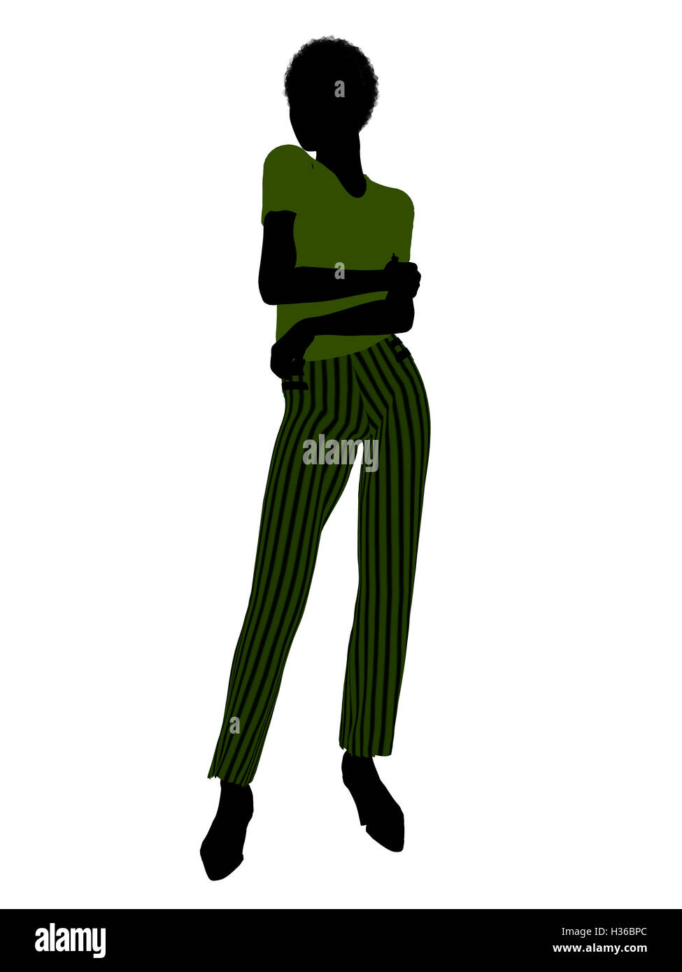 African American Female Office Illustration Silhouette Stock Photo