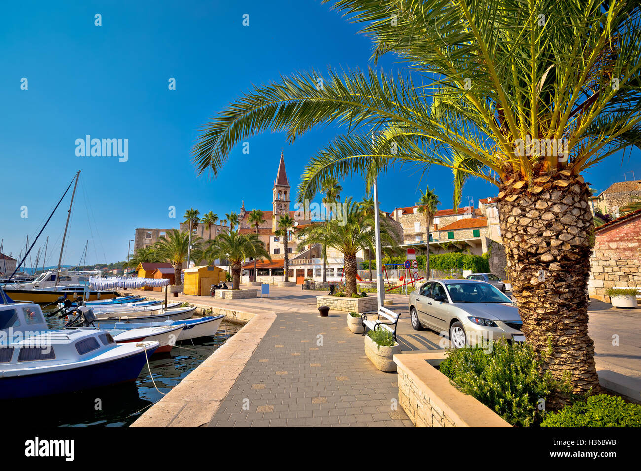 Town Of Milna On Brac Island Waterfront View Dalmatia Croatia Stock