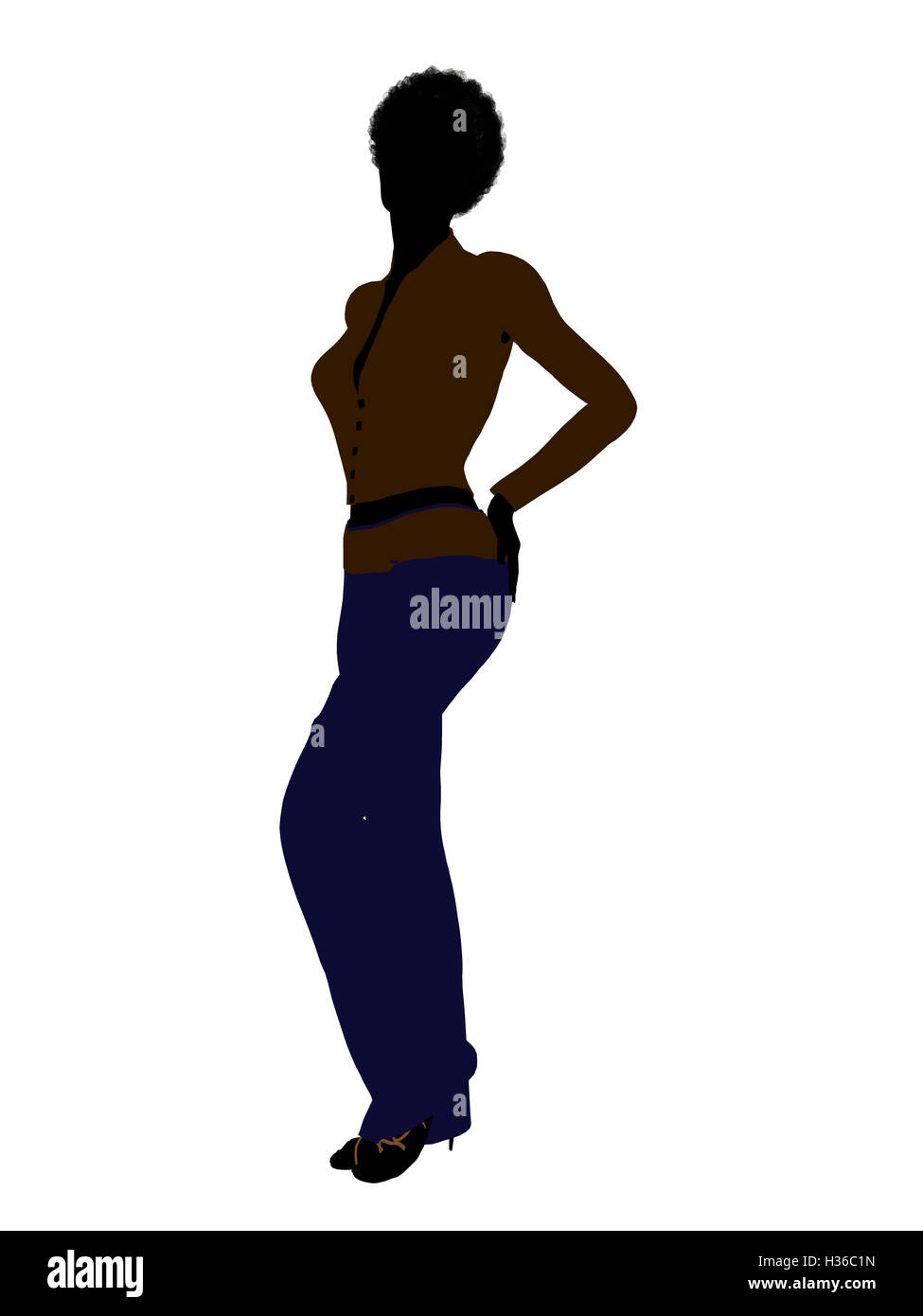African American Female Office Illustration Silhouette Stock Photo