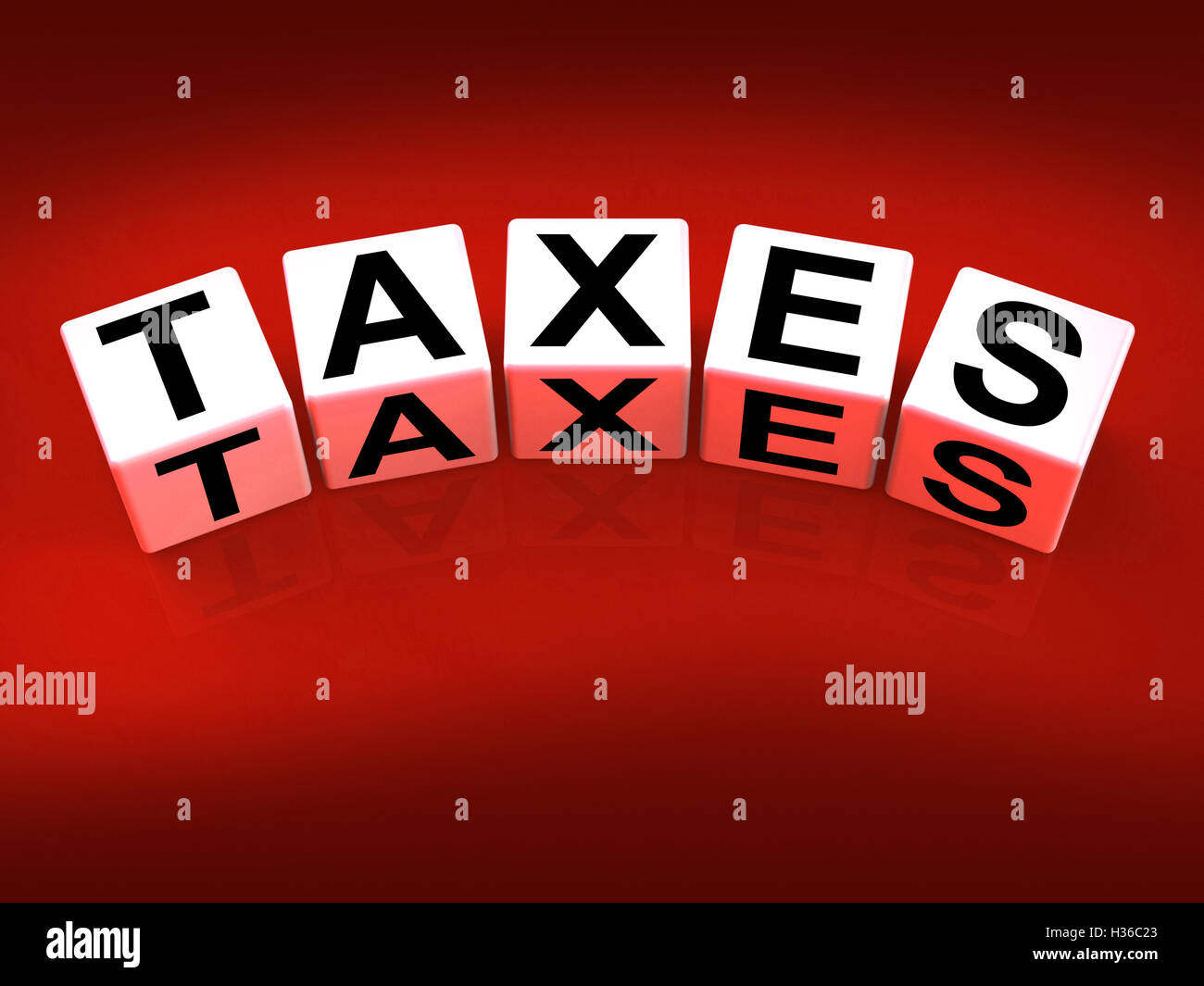 Tax Blocks Taxes Blocks Represent Duties and Taxation Documents Stock Photo - Alamy