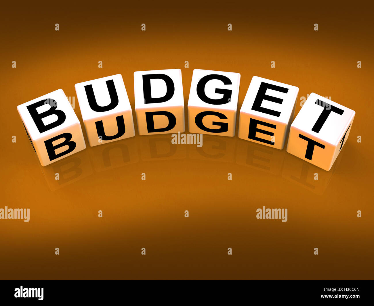 Budget Blocks Show Financial Planning and Accounting Stock Photo