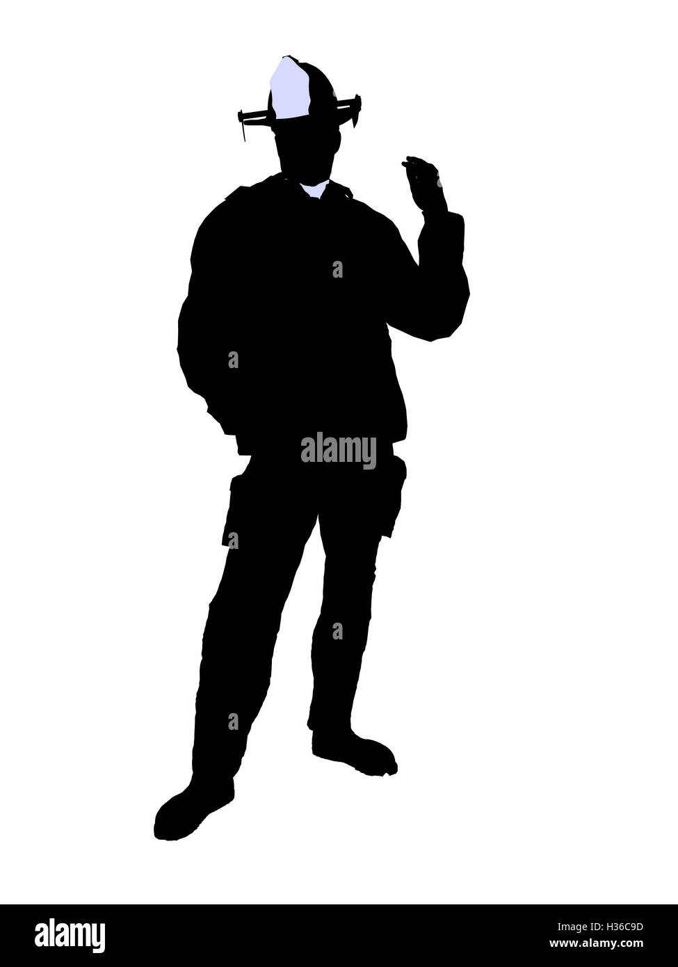 Male Firefighter Illustration Silhouette Stock Photo