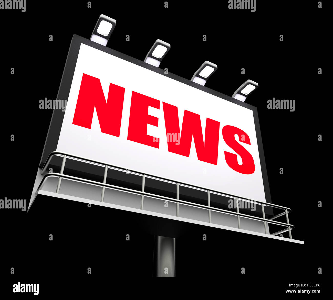 News Sign Represents Newspaper Articles and Headlines or Media I Stock Photo