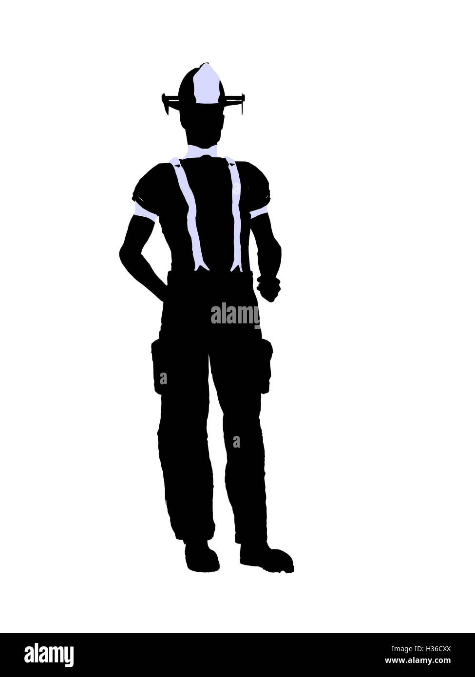 Male Firefighter Illustration Silhouette Stock Photo