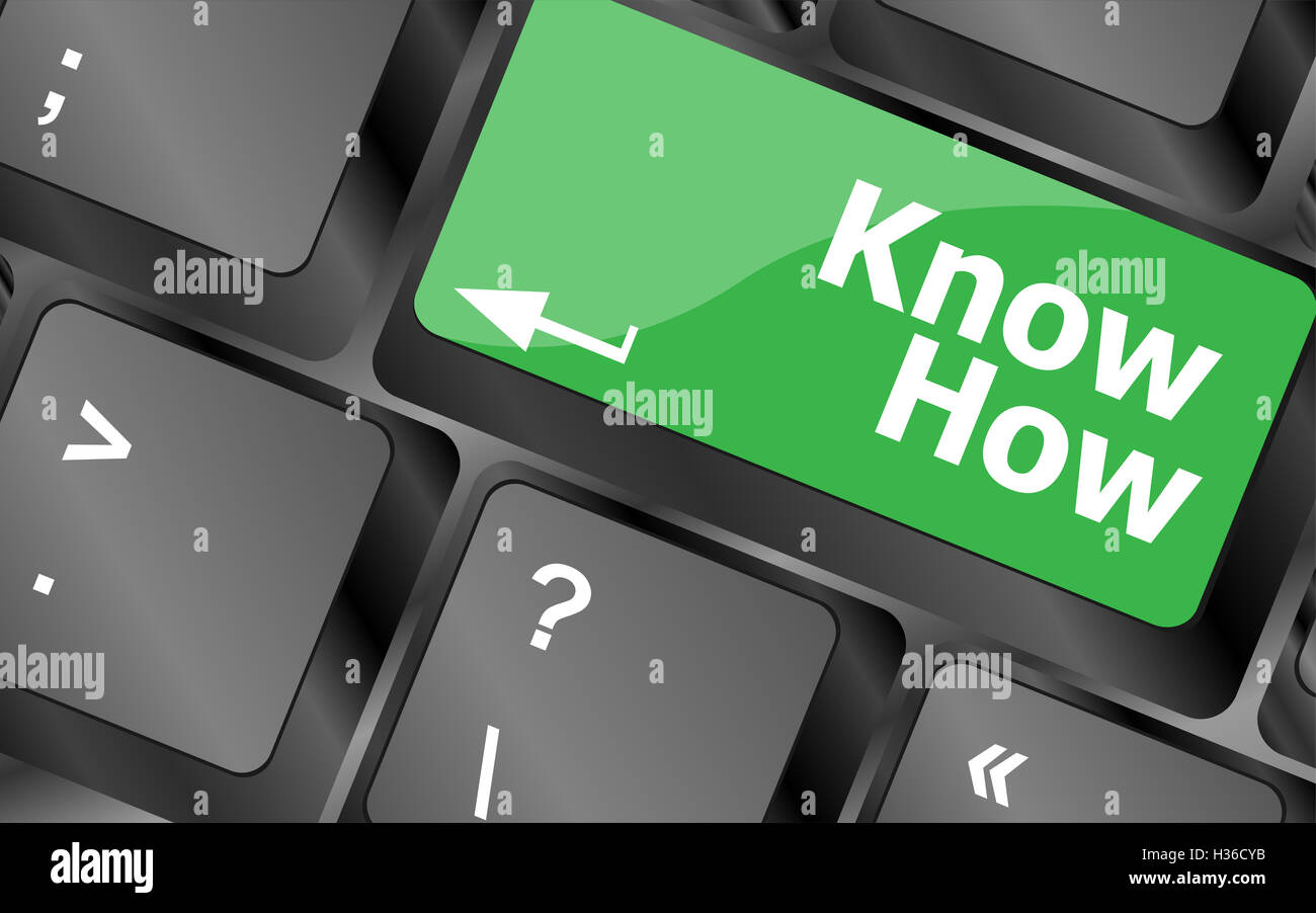 Know How Inst know how button keyboard key - business concept Stock Photo - Alamy