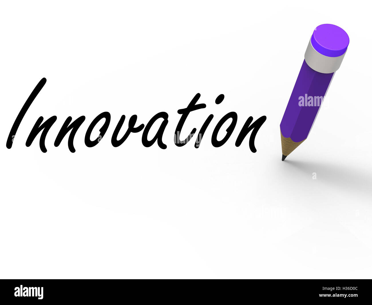 Innovation and Pencil Show Ideas Creativity and Imagination Stock Photo