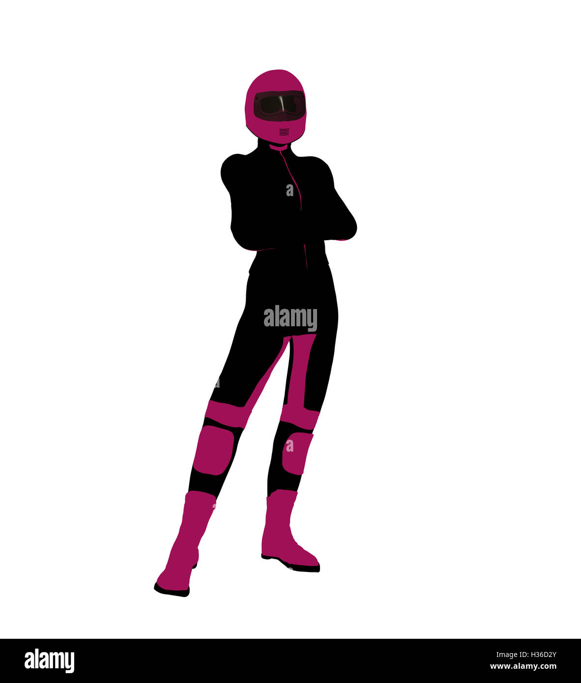 Female Sports Biker Illustration Silhouette Stock Photo