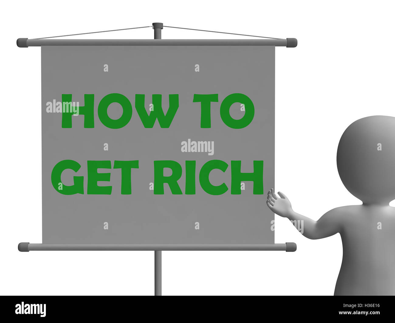 How To Get Rich Board Shows Wealth Improvement Stock Photo