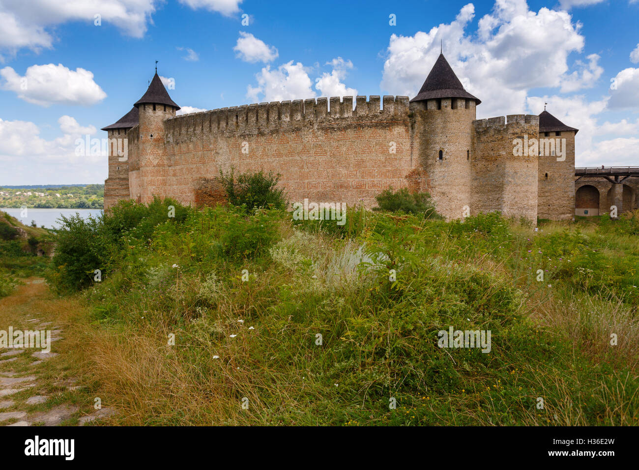Khotyn Fortress, Ukraine Stock Photo