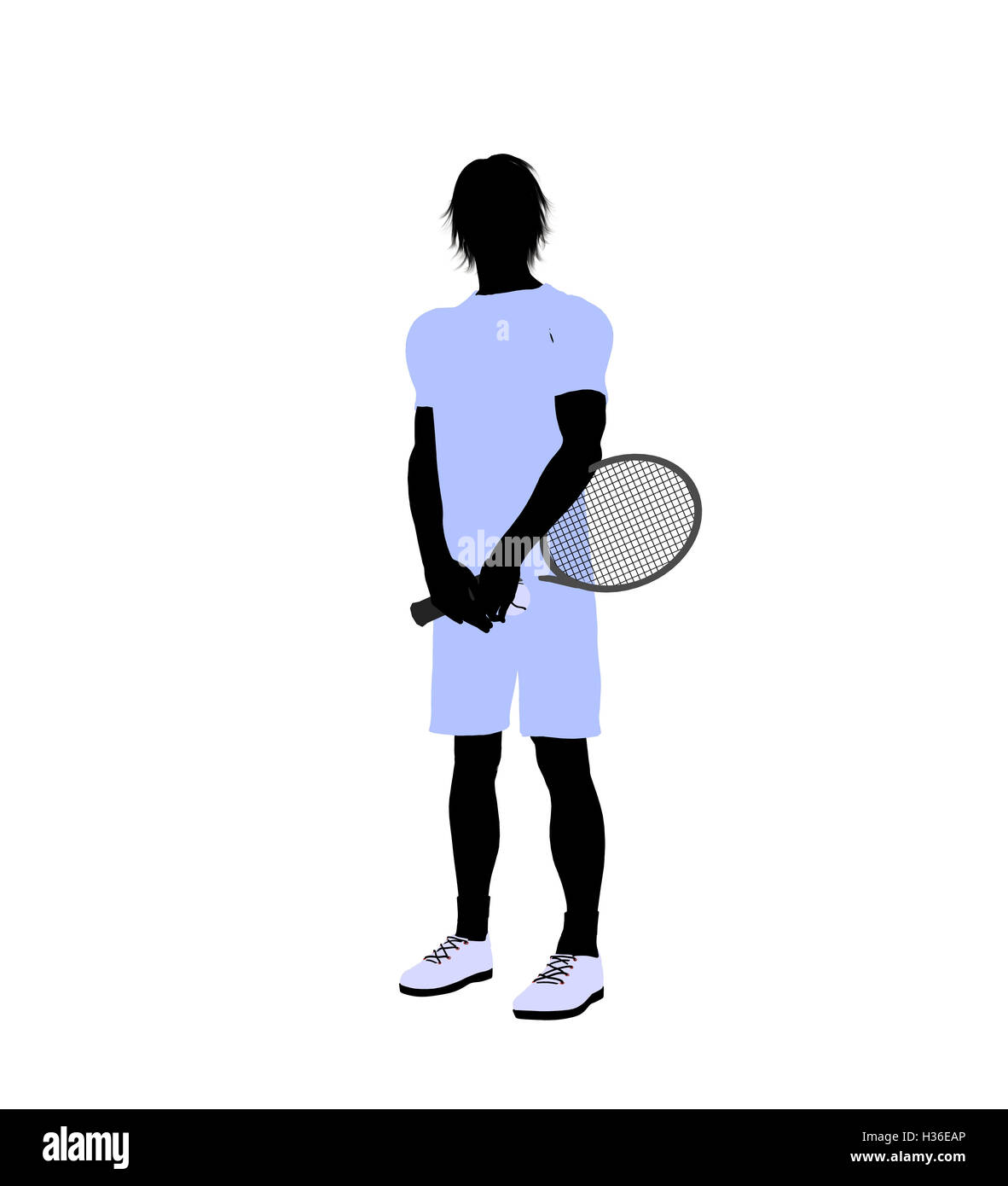 Male Tennis Player Illustration Silhouette Stock Photo Alamy