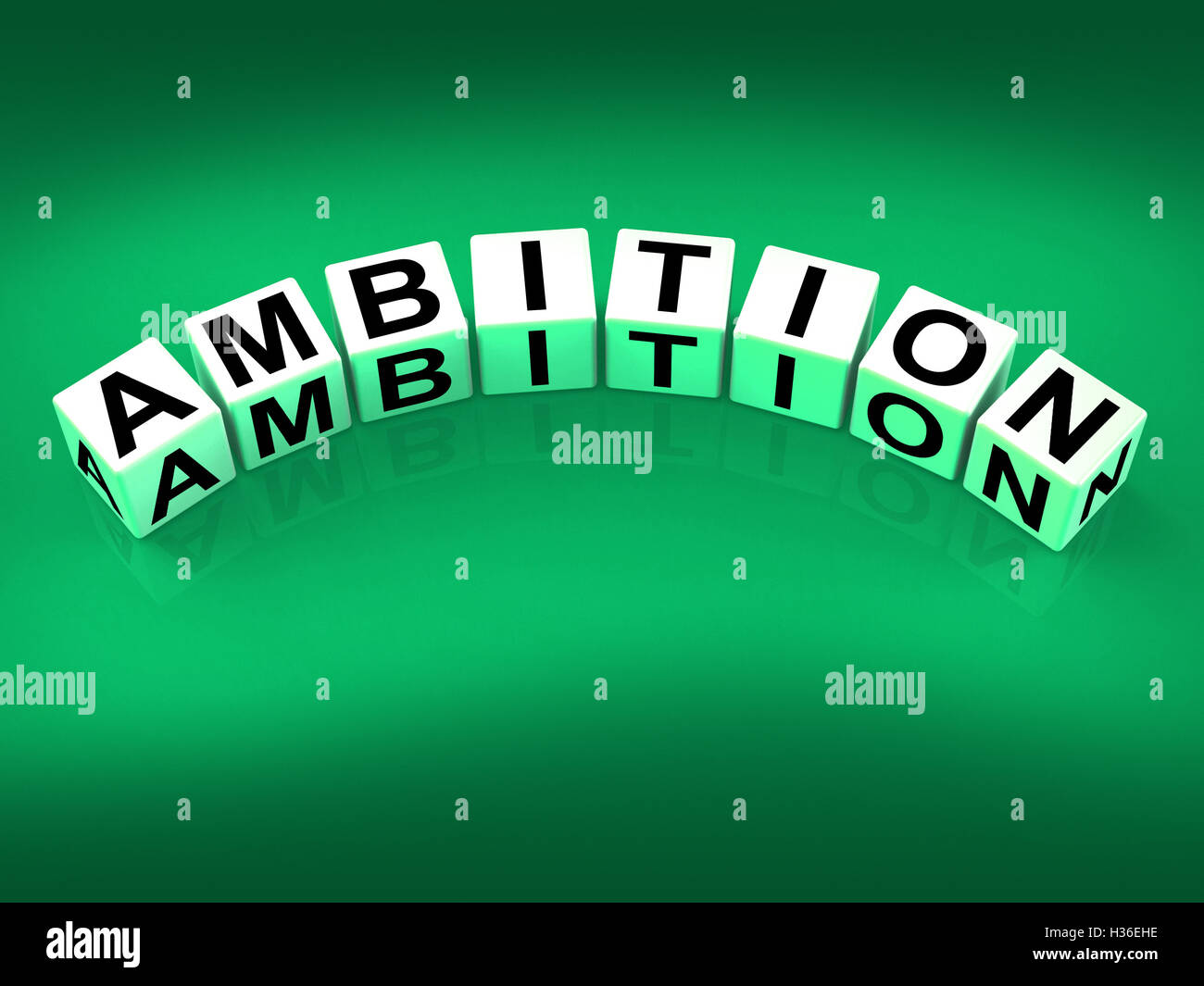 Ambition Blocks Show Targets Ambitions and Aspiration Stock Photo