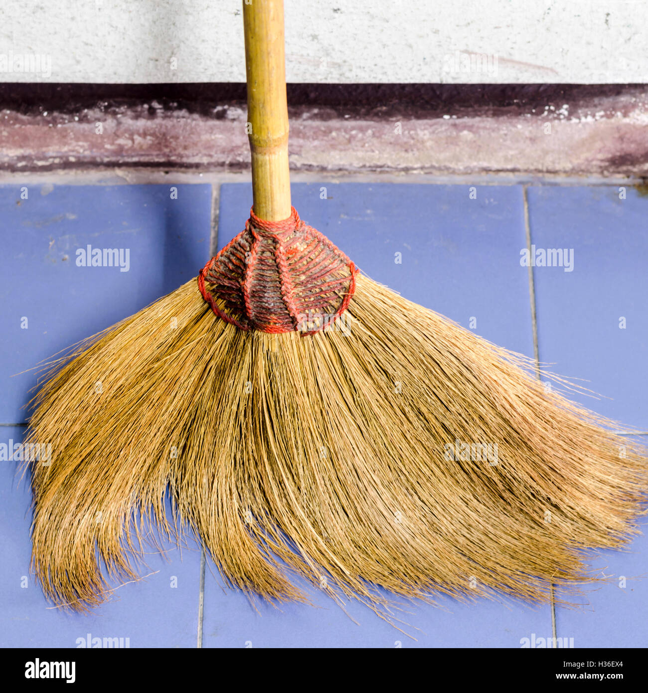 broom in house Stock Photo