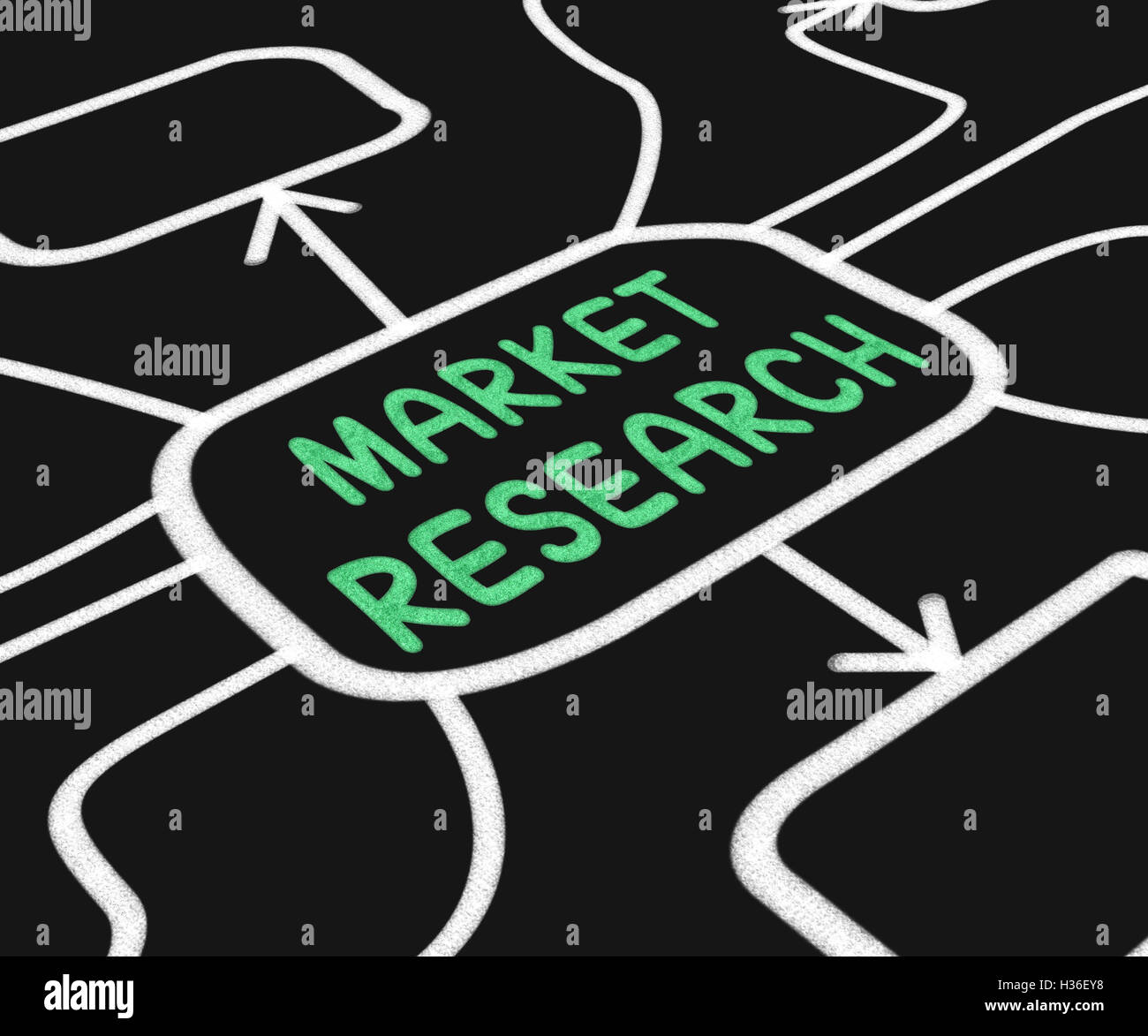 Market Research Diagram Shows Inquiring About Consumers Opinions Stock Photo