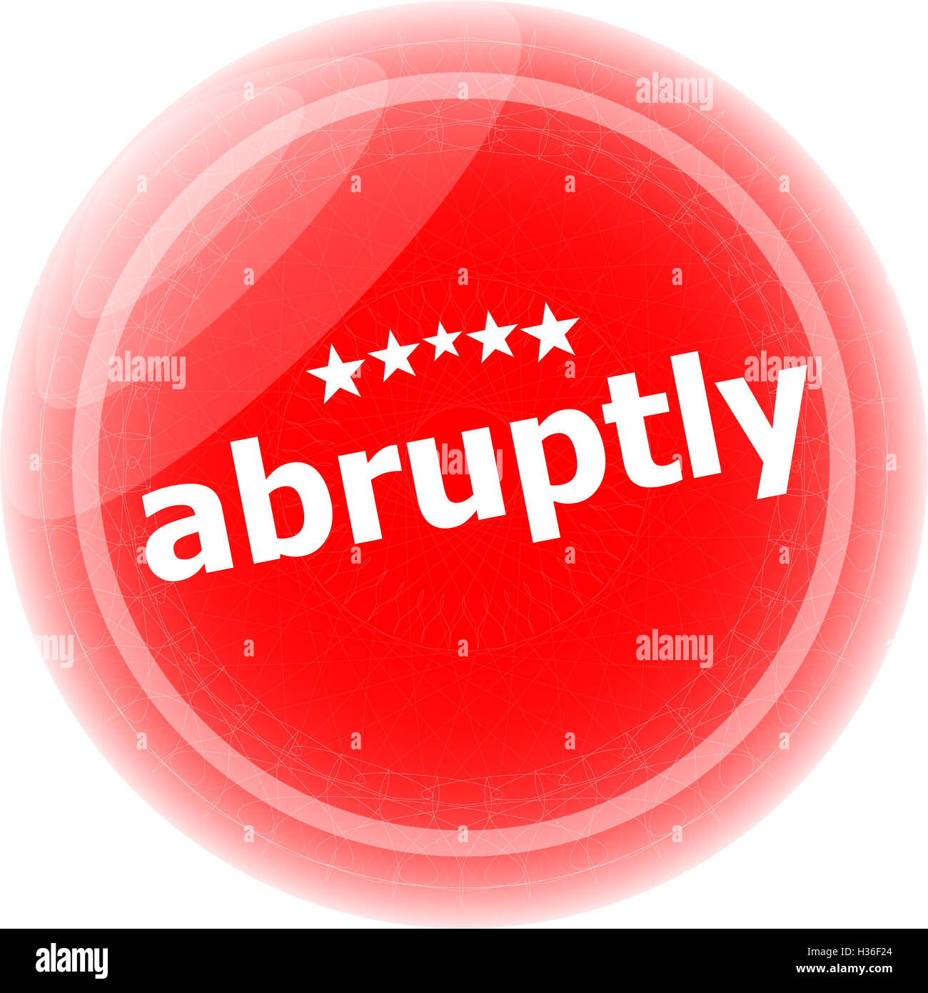 abruptly red stickers on white, icon button Stock Photo - Alamy