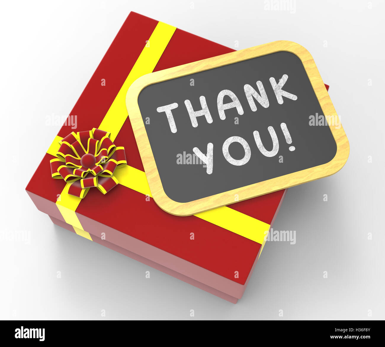 Thank You! Present Means Gratitude And Appreciation Stock Photo