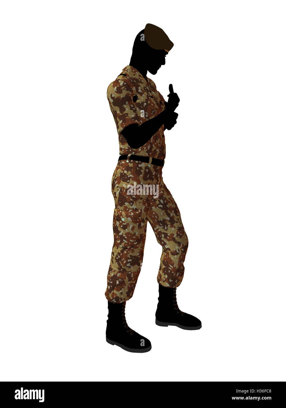 Soldier silhouette beret hi-res stock photography and images - Alamy