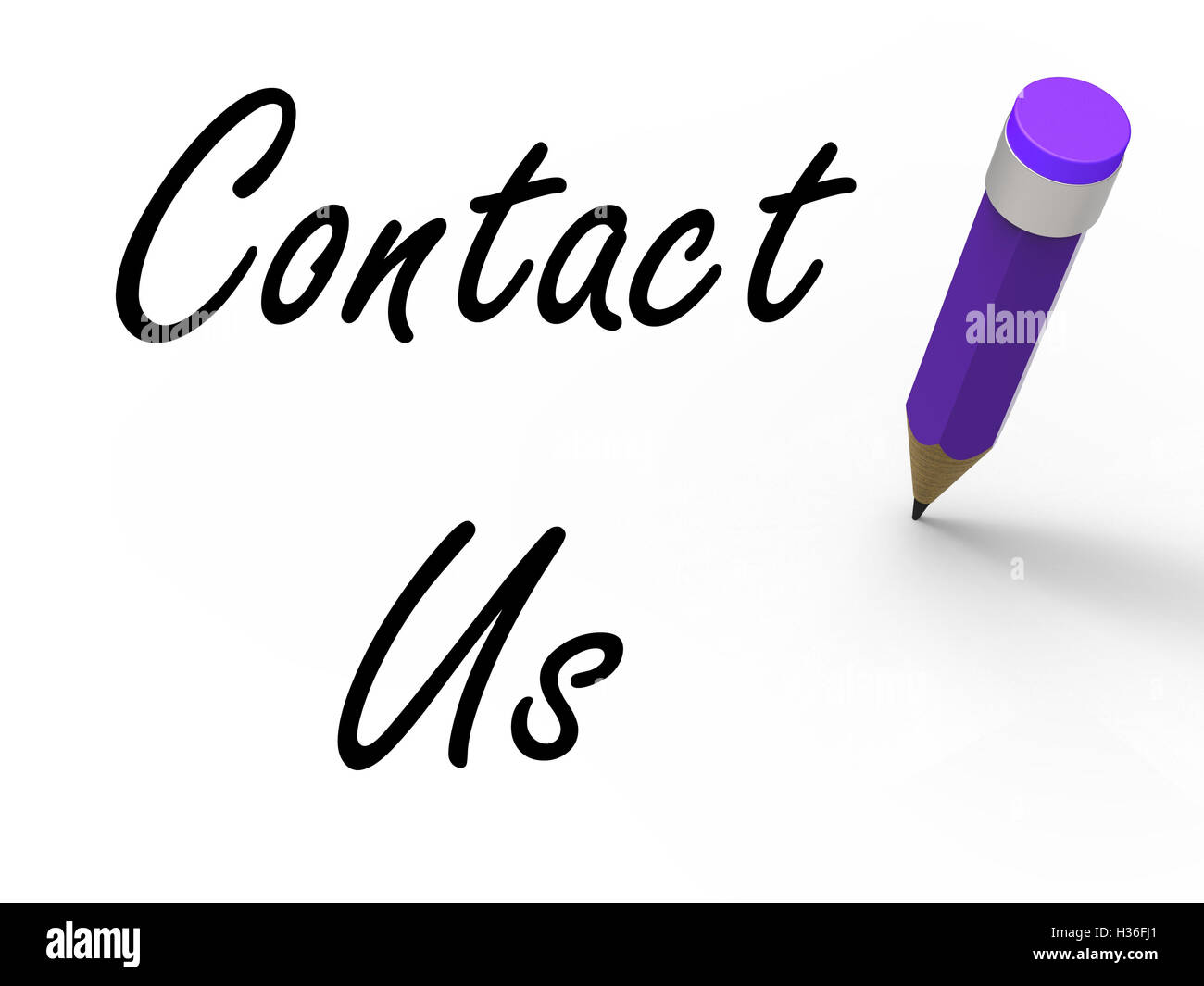 Contact Us Sign with Pencil Shows Customer Care Stock Photo Alamy