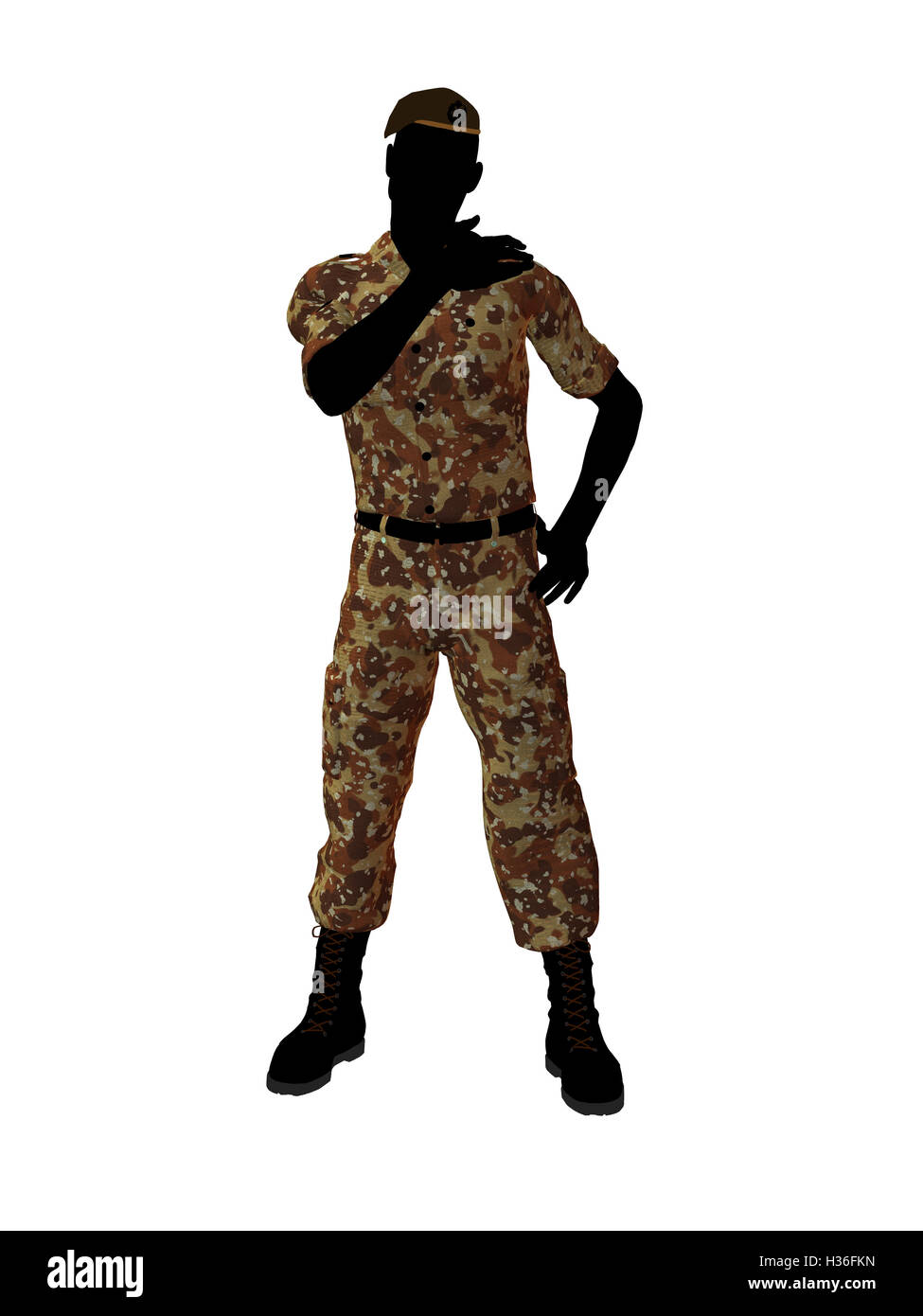 Soldier silhouette beret hi-res stock photography and images - Alamy