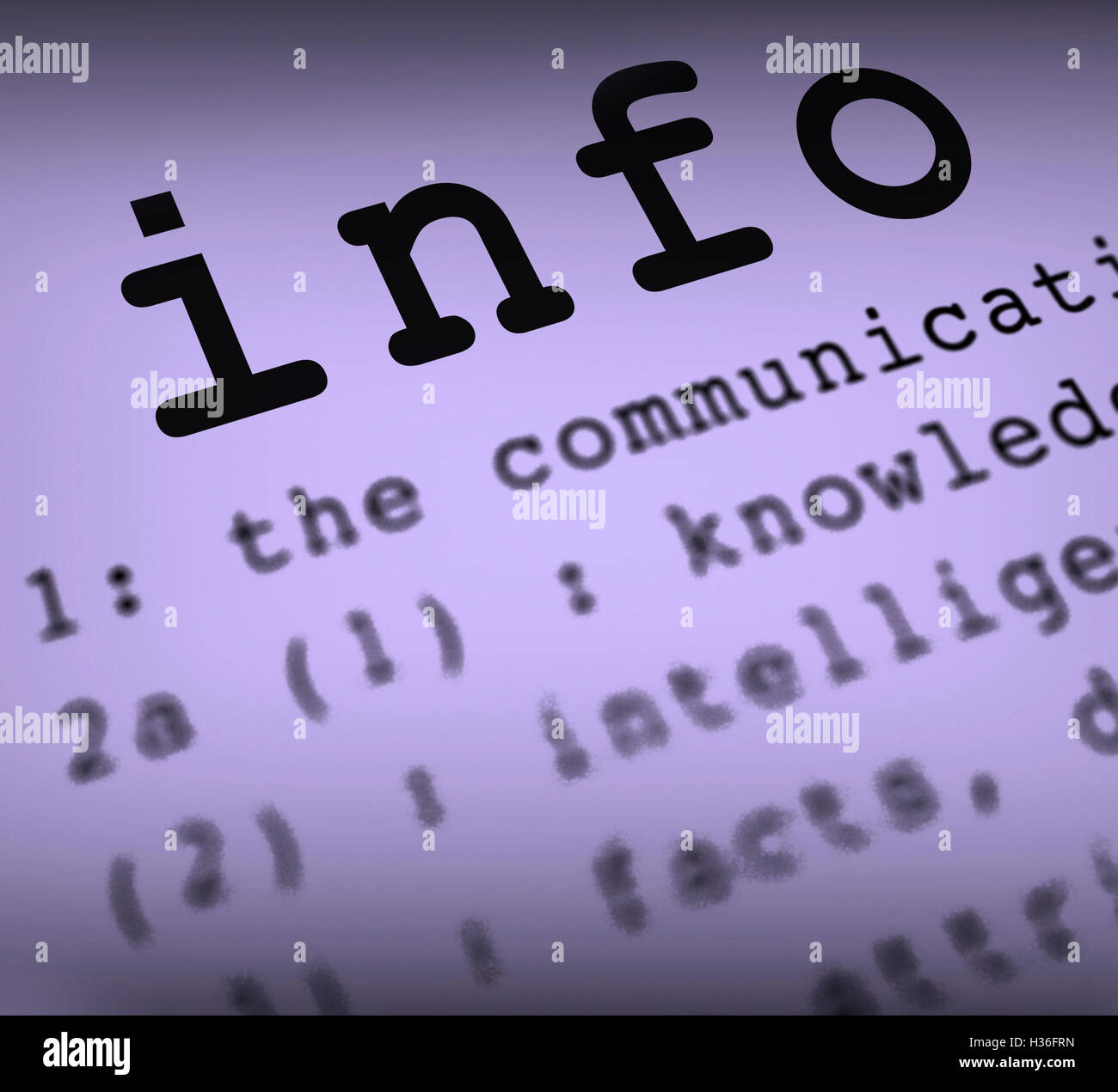 Info Definition Means Customer Support Or Instructions Stock Photo Alamy