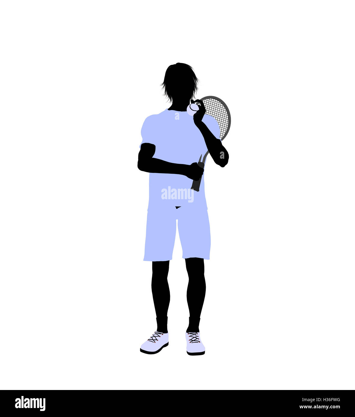 Male Tennis Player Illustration Silhouette Stock Photo Alamy
