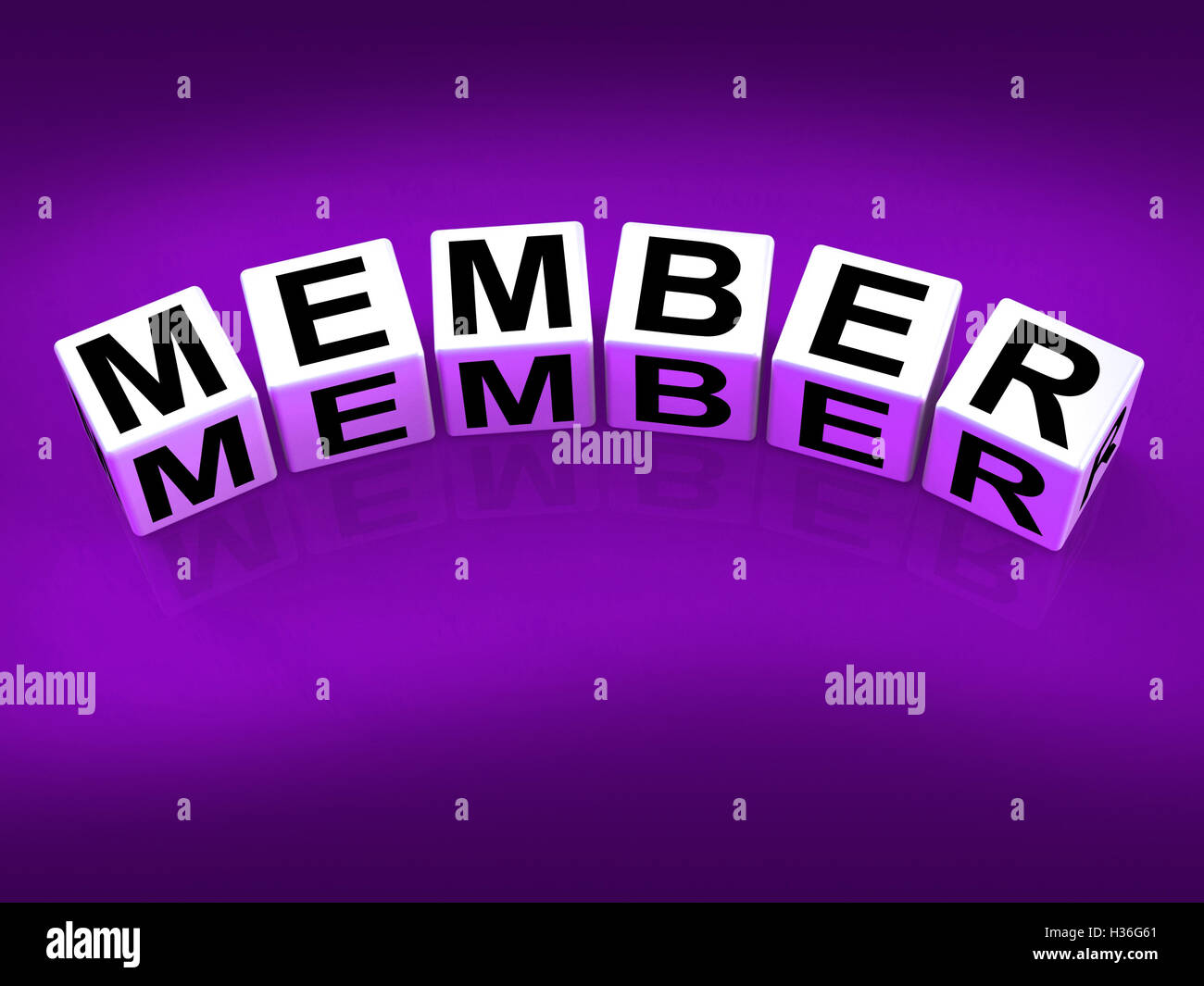 Member blocks Show Subscription Registration and Membership Stock Photo