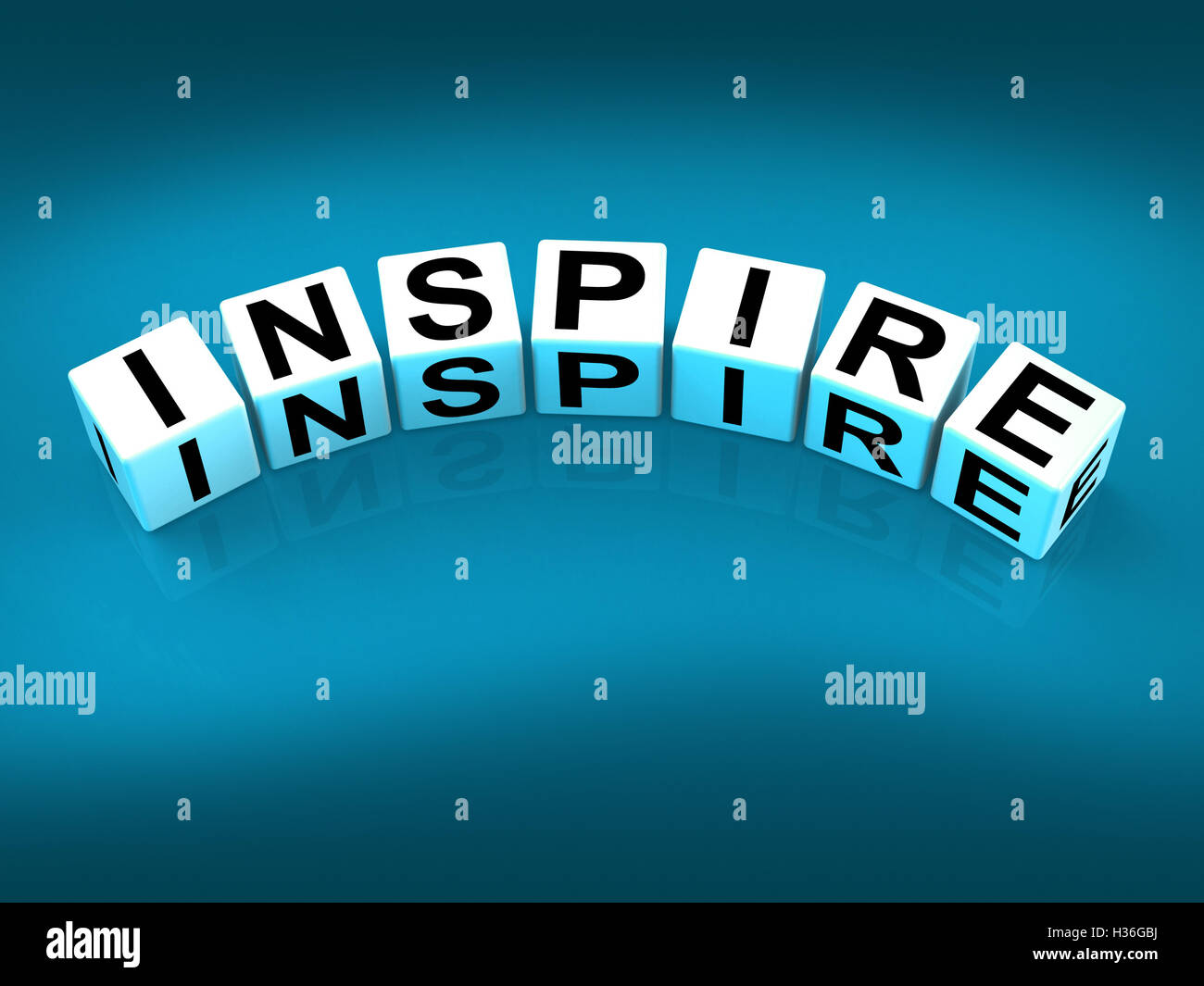 Inspire Blocks Show Inspiration Motivation and Invigoration Stock Photo