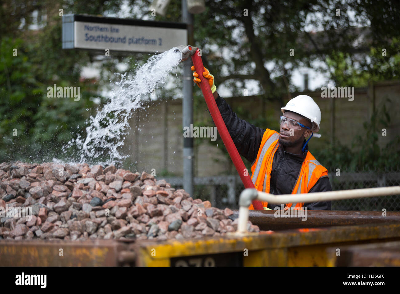 London Underground engineers working on Northern Line track replacement