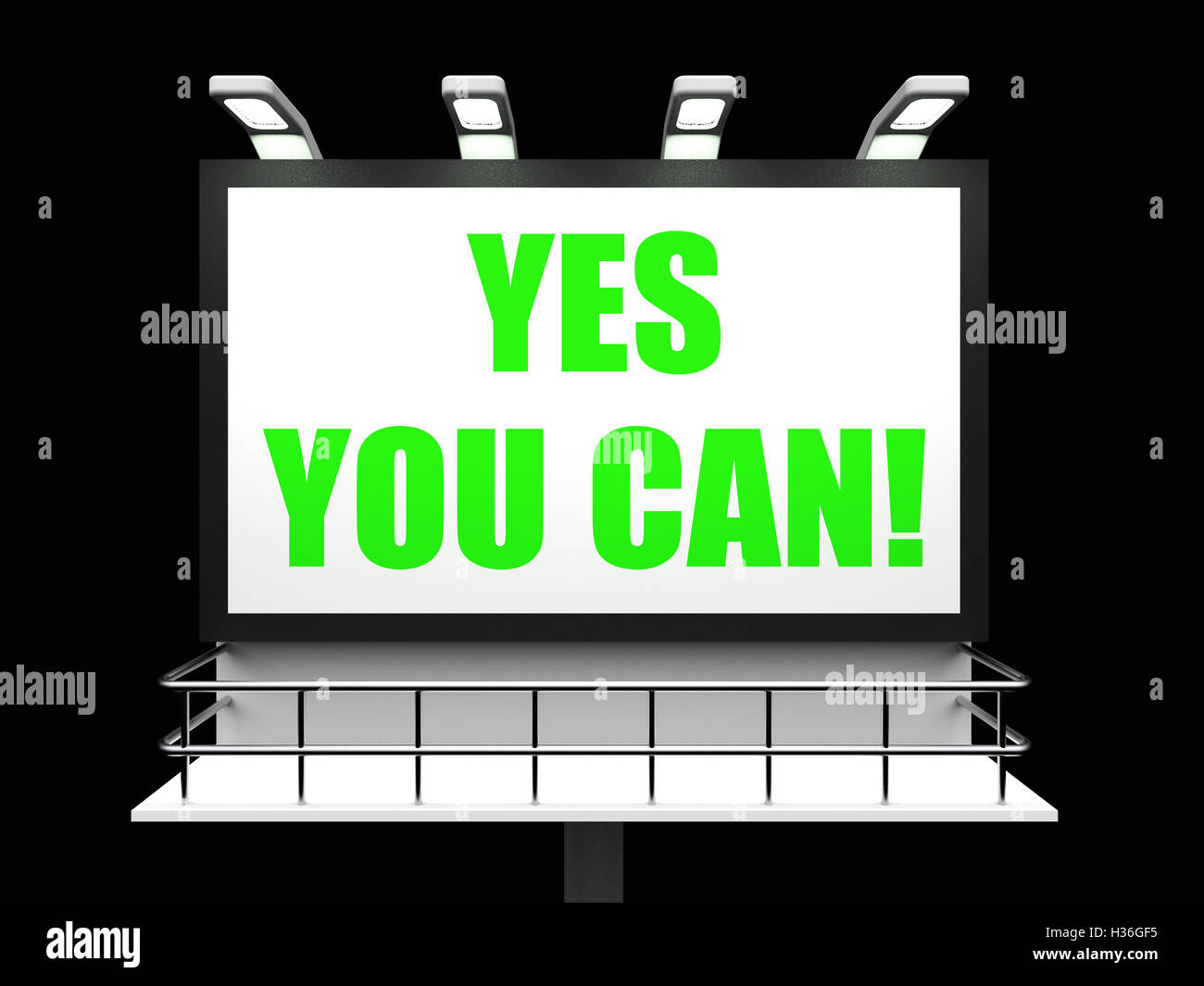 Yes You Can Sign Refers to Determination and Encouragement Stock Photo