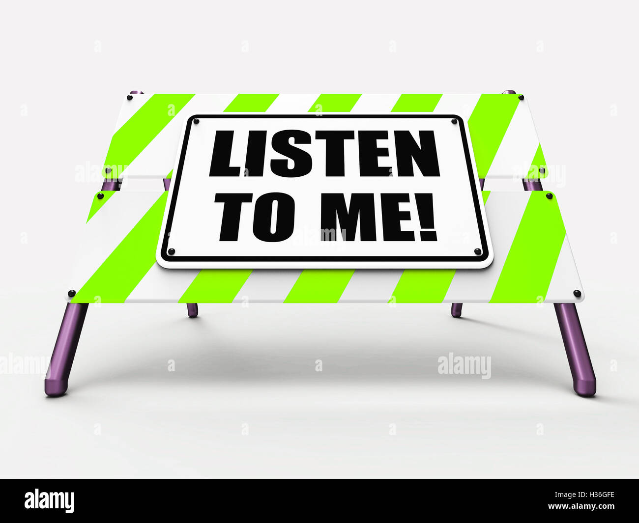 Listen to ME Sign Means Hearing Listening and Heeding Stock Photo