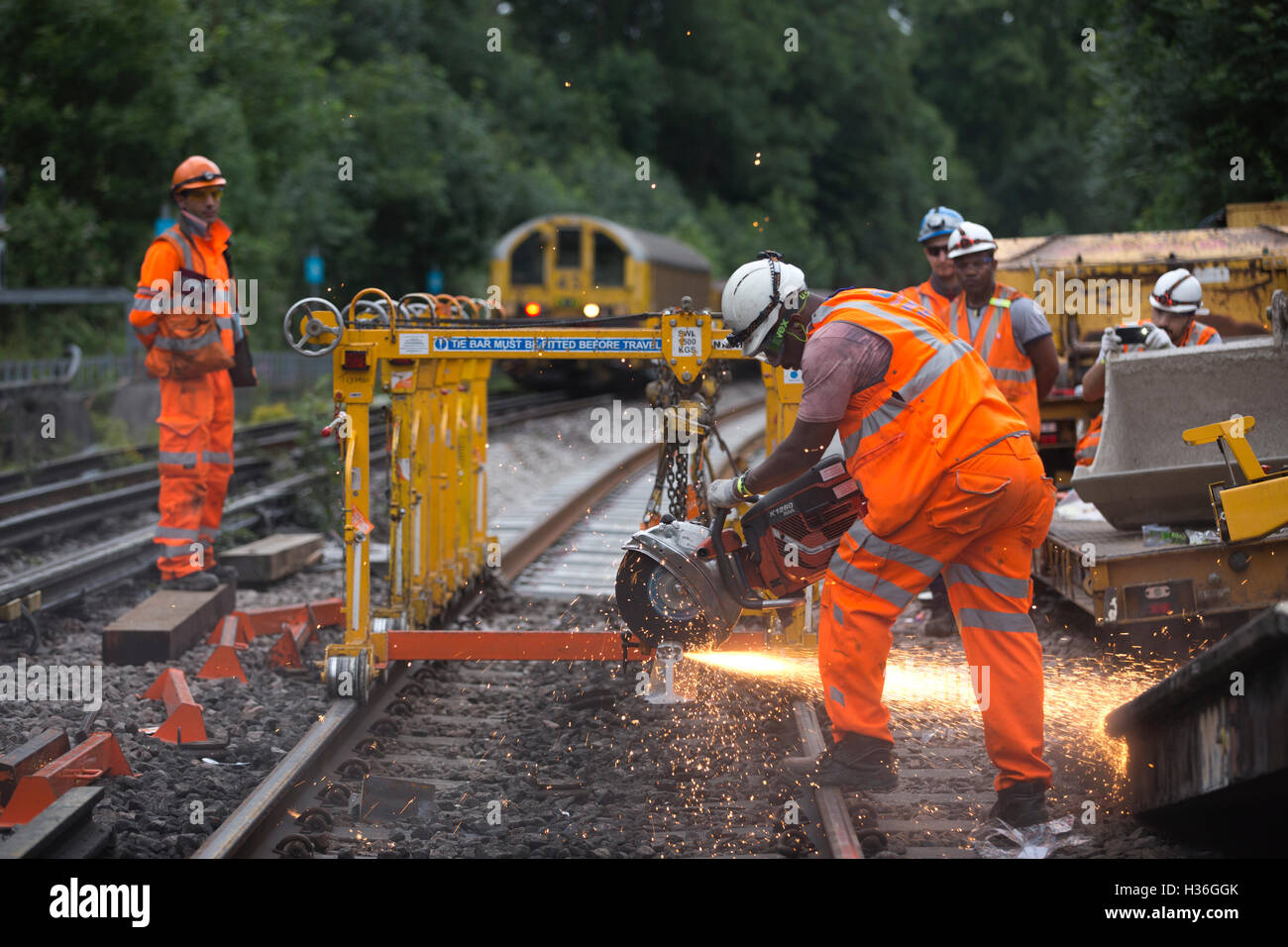 London Underground engineers working on Northern Line track replacement