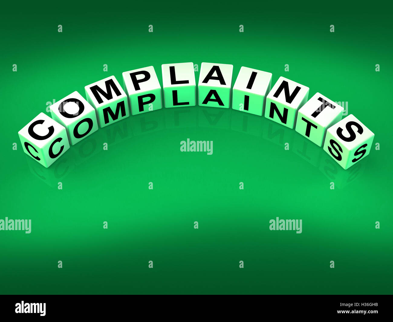Complaints Dice Means Dissatisfied Angry And Criticism Stock Photo