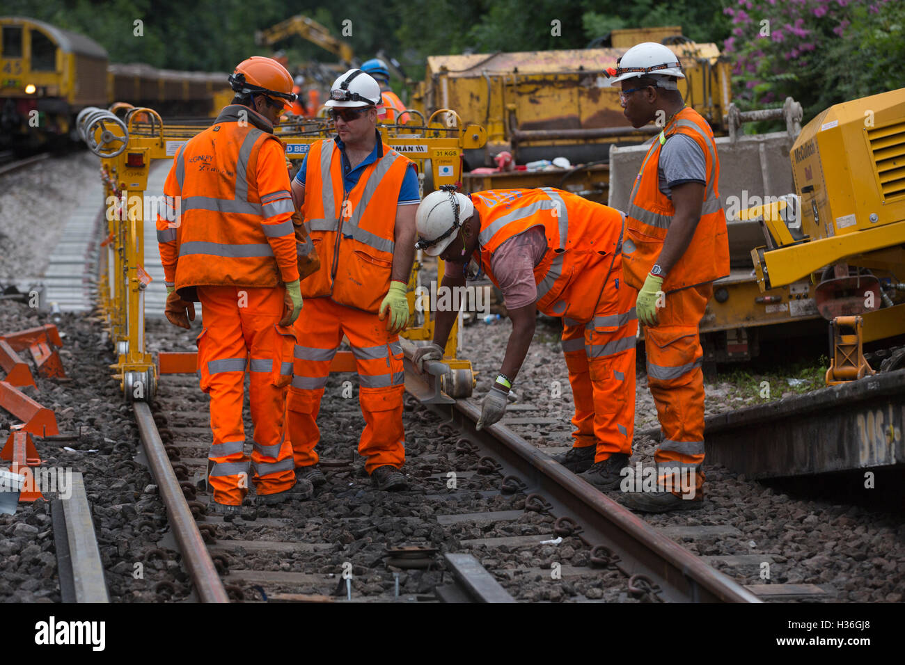 London Underground engineers working on Northern Line track replacement