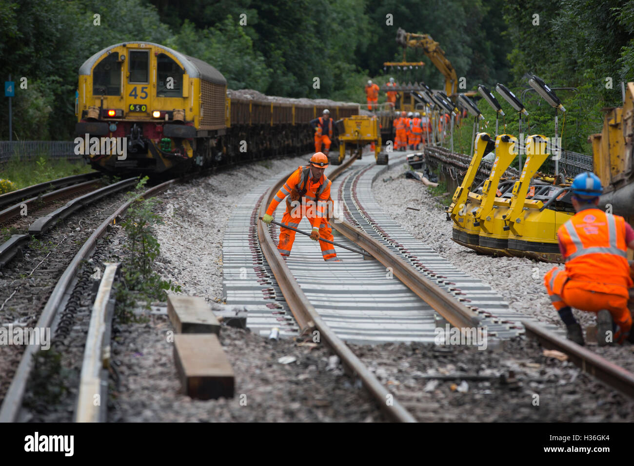 London Underground engineers working on Northern Line track replacement