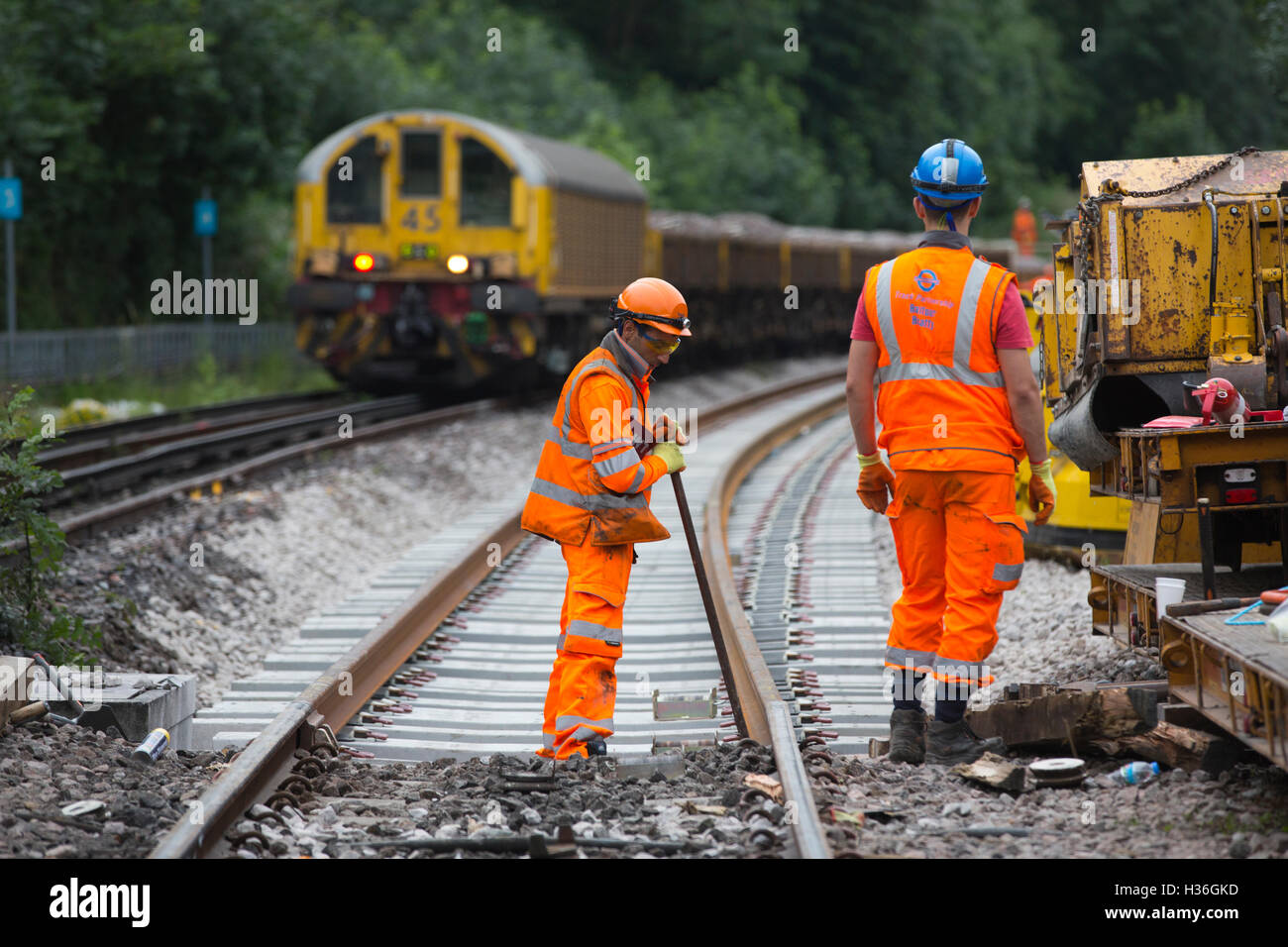 London Underground engineers working on Northern Line track replacement