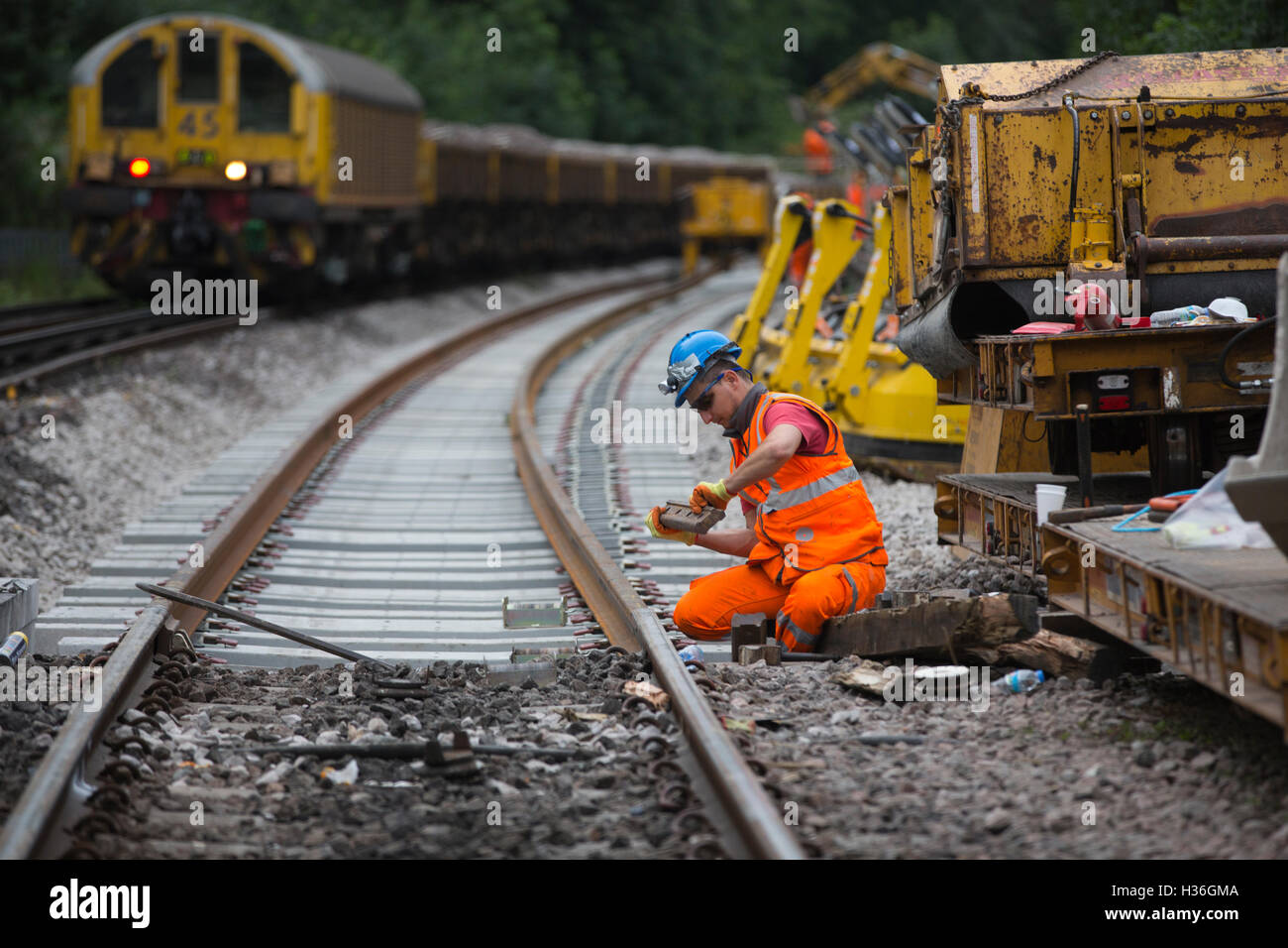 London Underground engineers working on Northern Line track replacement