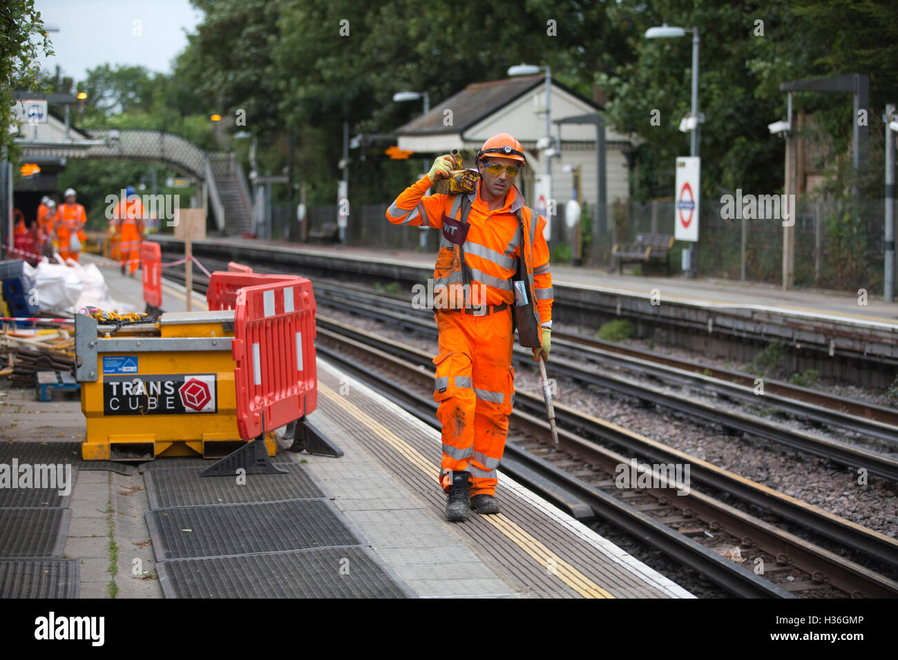 London Underground engineers working on Northern Line track replacement