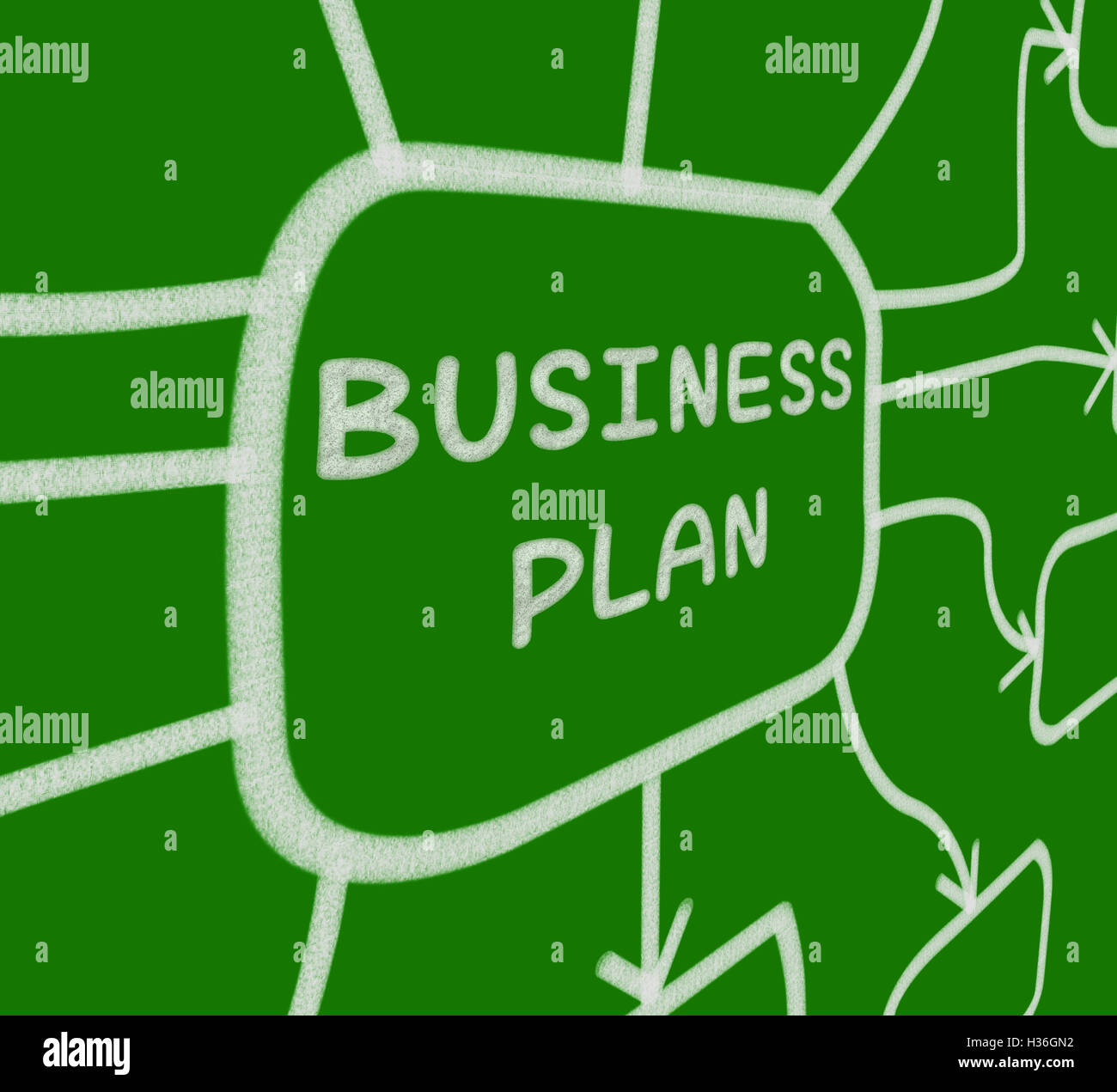 Business Plan Diagram Means Company Organization And Strategy Stock Photo