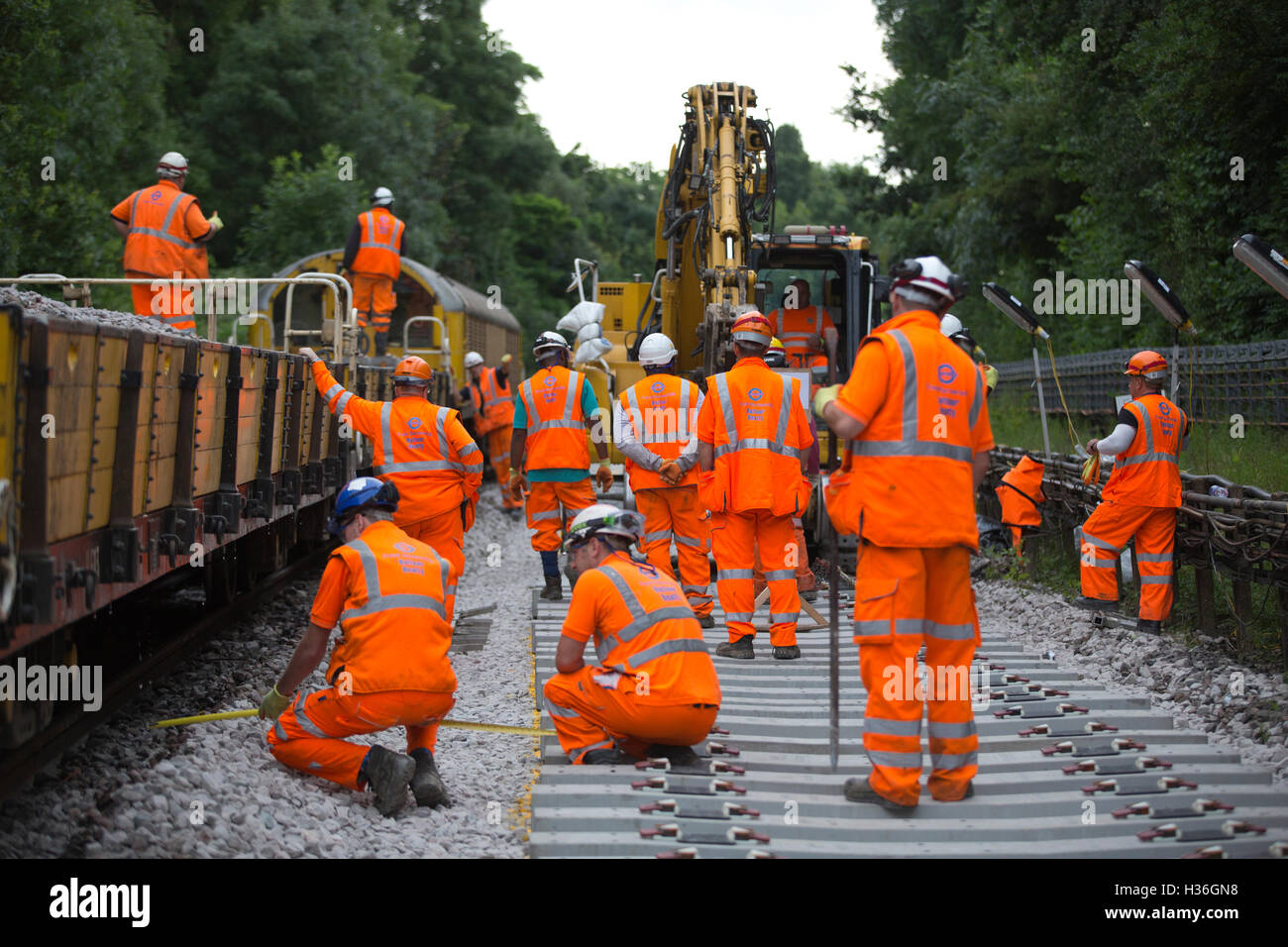 London Underground engineers working on Northern Line track replacement