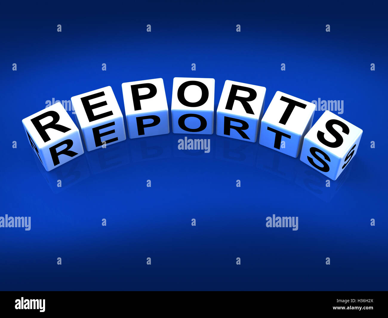 Reports Blocks Represent Reported Information or Articles Stock Photo