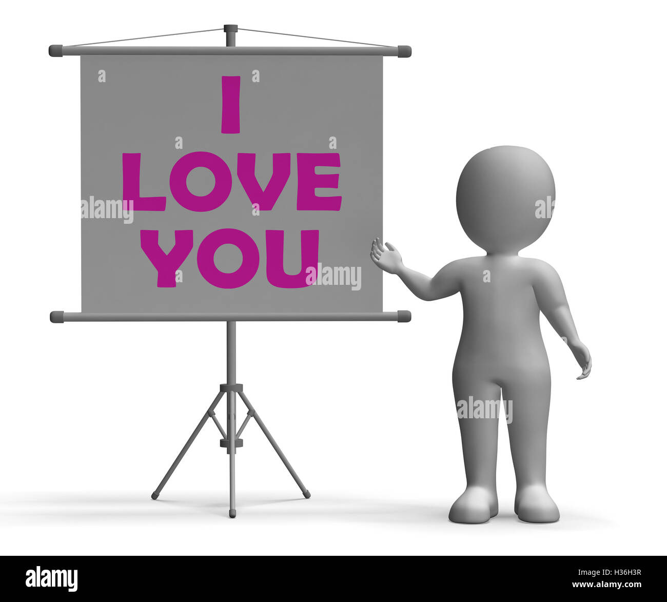 I Love You Board Means Romance And Dating Stock Photo