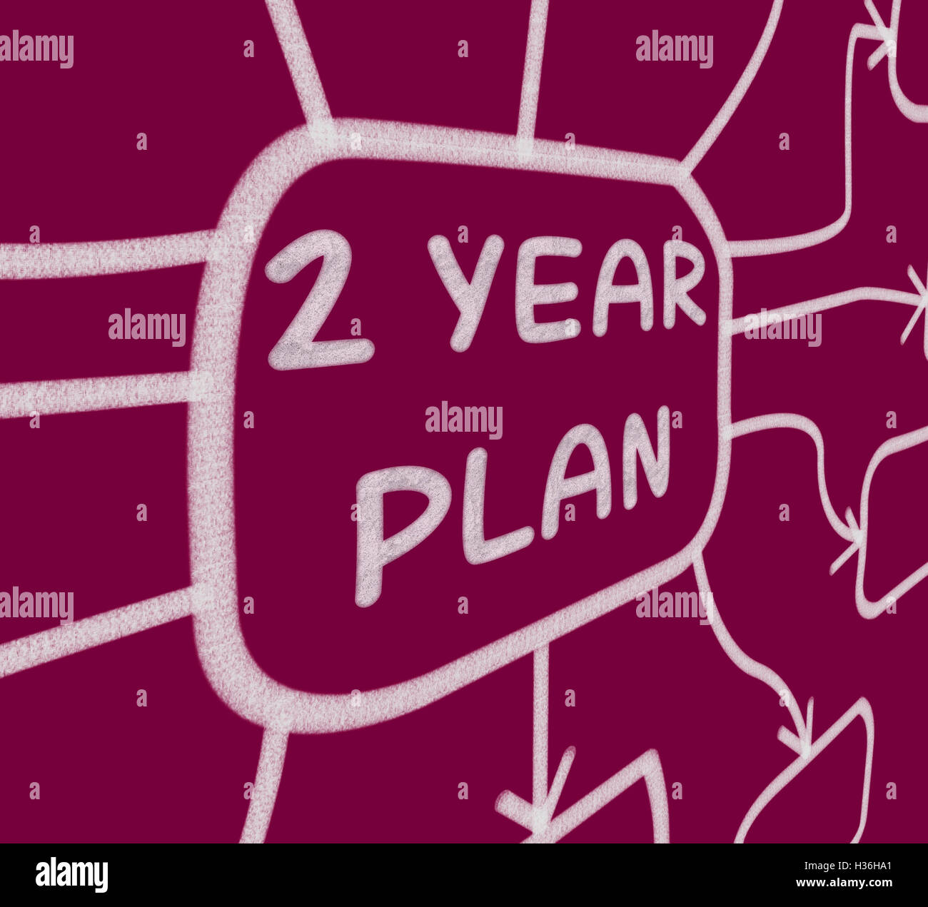 Two Year Plan Diagram Means 2 Year Planning Stock Photo