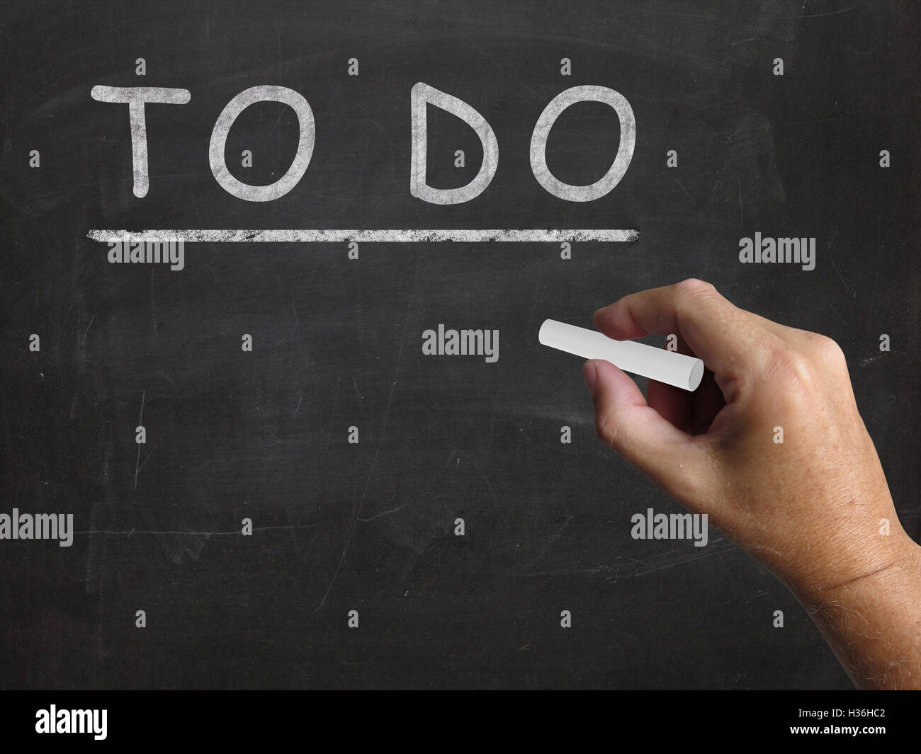 To Do Blackboard Shows Agenda And List Of Tasks Stock Photo - Alamy