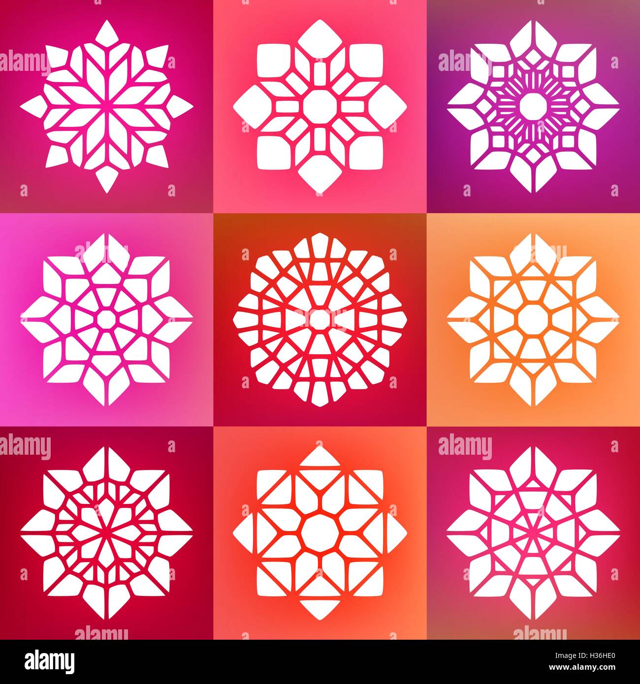 Set of Nine Vector Decorative Mandala Ornaments Illustration Stock ...