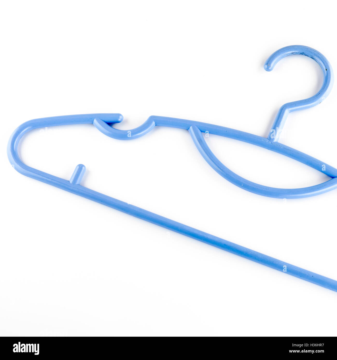 blue plastic clothes hanger Stock Photo