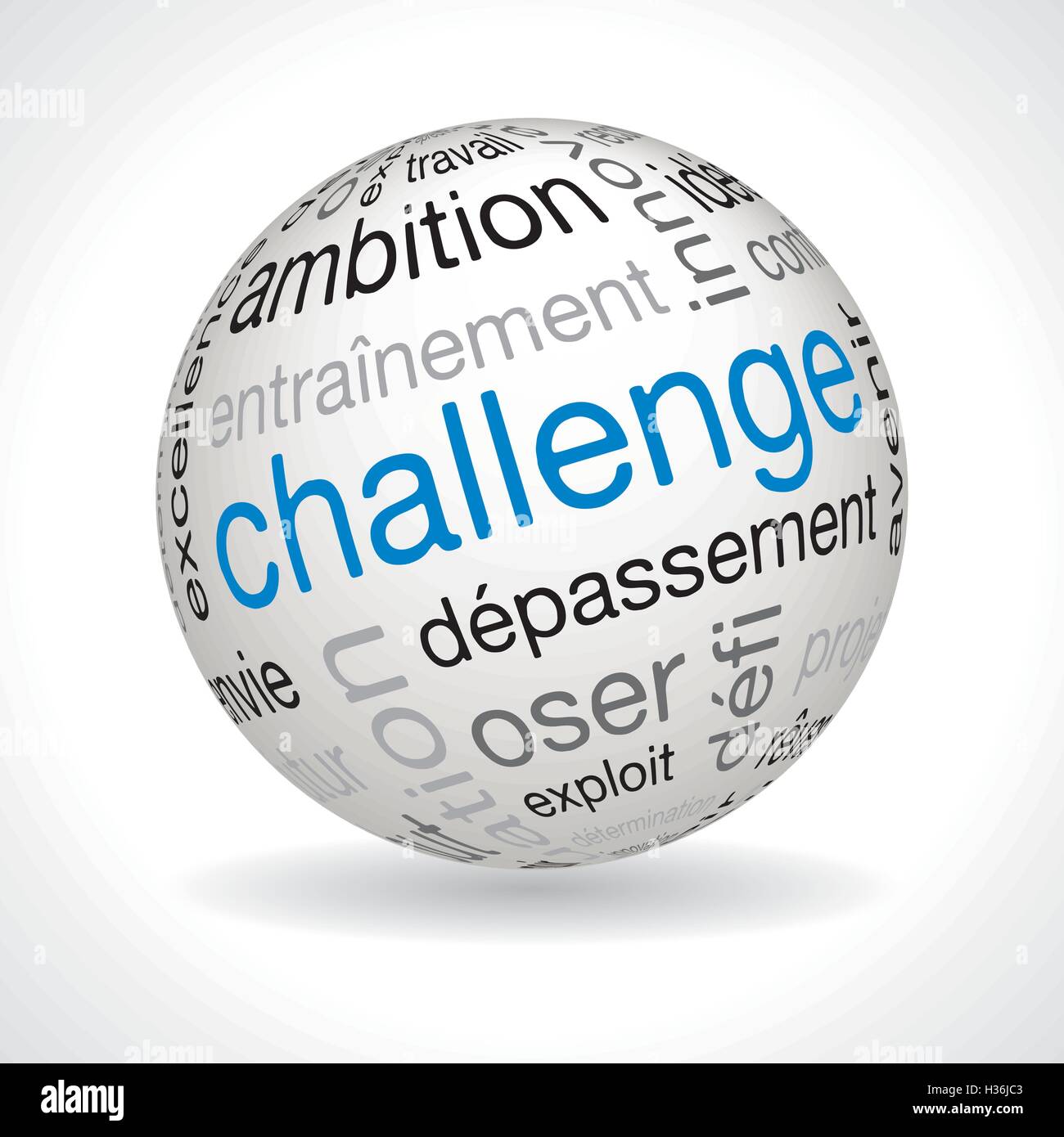 French challenge theme sphere vector with keywords Stock Vector