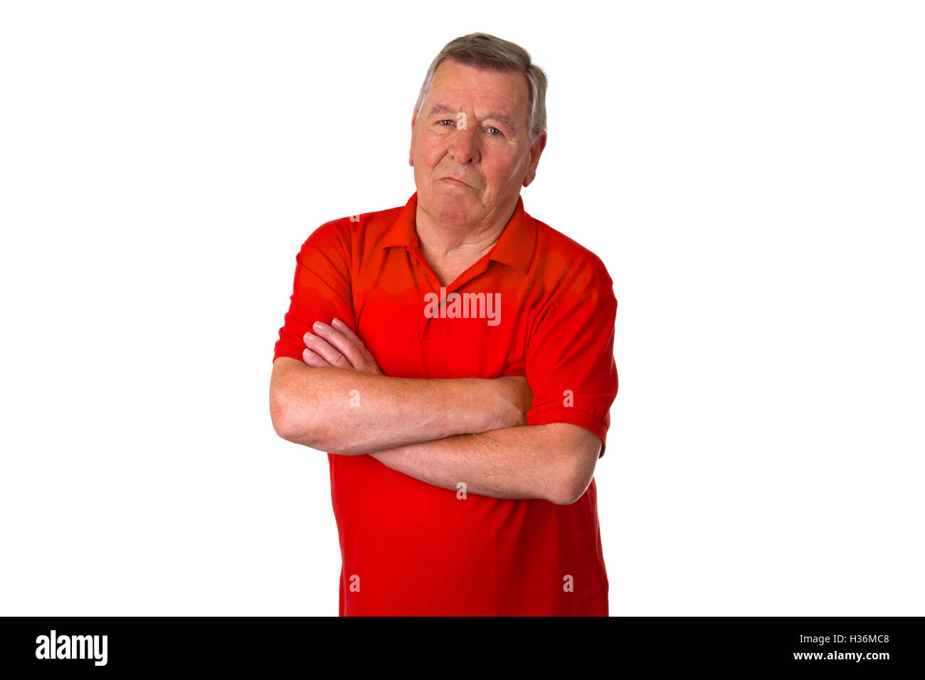Confident male senior isolated on white background Stock Photo - Alamy