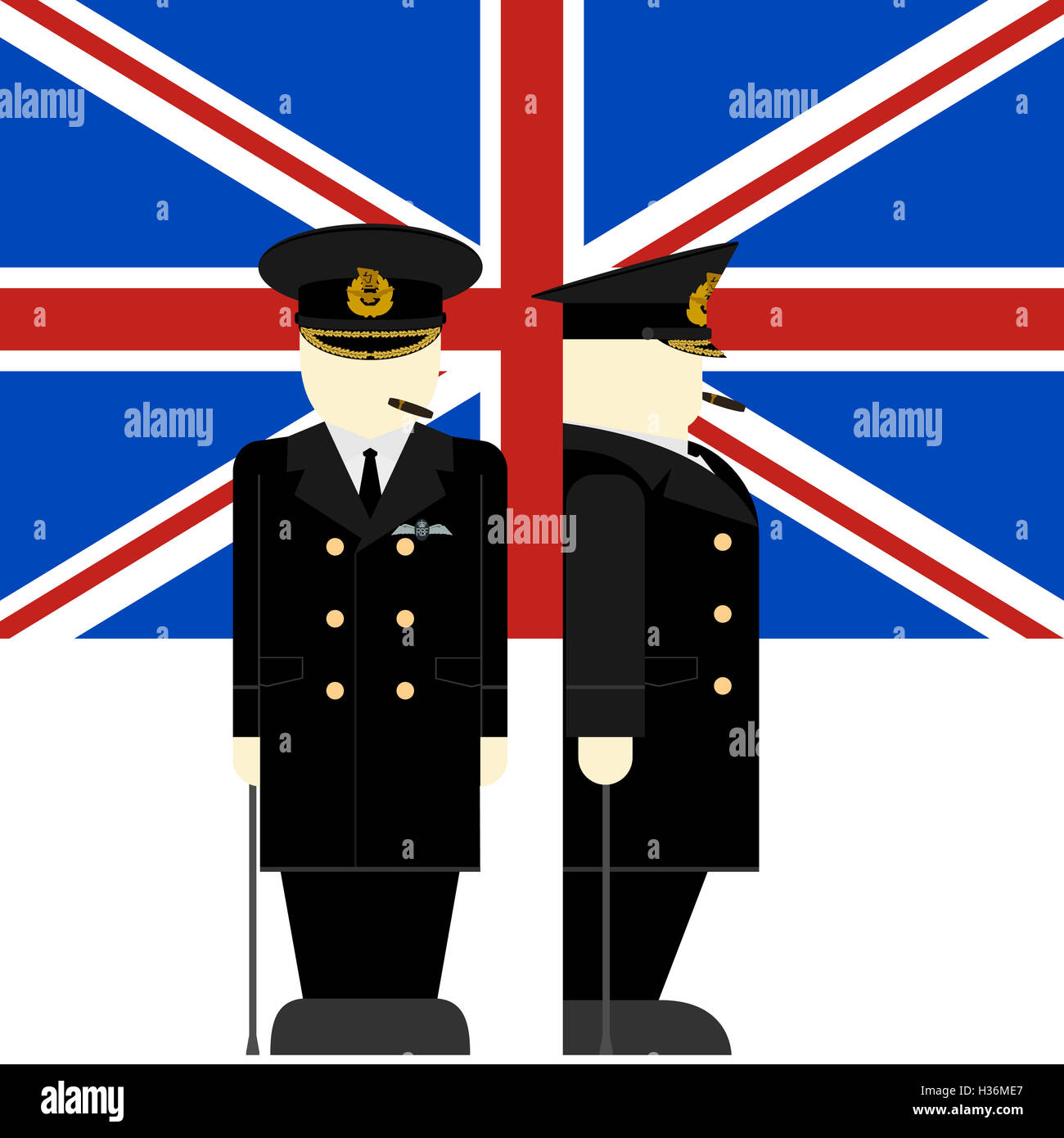 The flag and the Supreme Commander of the armed forces of Britain. The