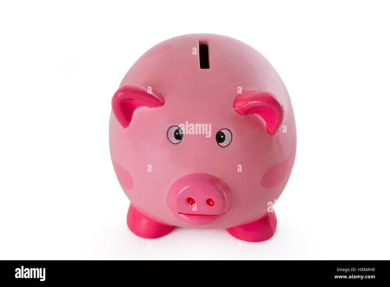 Pink piggy bank isolated on white background Stock Photo - Alamy